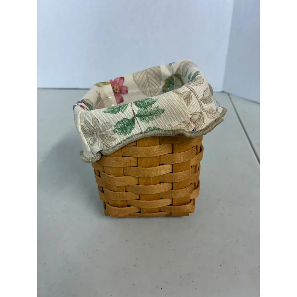 Longaberger Small Square Basket 1996 Botanical Berry Liner Plastic Protector‎